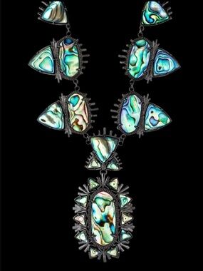 Kendra Scott Havana Gunmetal Necklace in Abalone, Yellow Rose Collection HTF